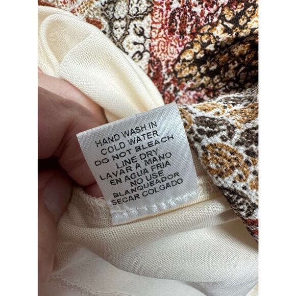 Entro Dress Womens Large Mini Shift Boho Bell Sleeve Mixed Media - Picture 7 of 11